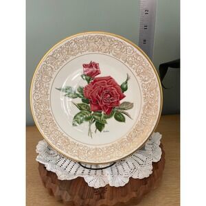 Vintage "Mister Lincoln Rose" Edward Marshall Boehm Collector Plate Bone China